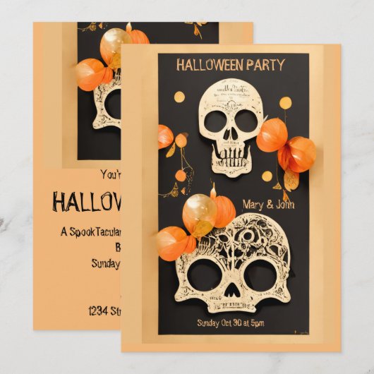 Volwassenen  Gothische Uitnodiging van de Partij v (Voorkant / Achterkant)