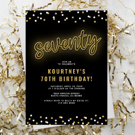 Volwassenen Gouden Neon 70e Verjaardagsfeestje Kaart