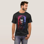 Volwassenen Halloween bloed zuigende vampier strip T-shirt (Voorkant volledig)