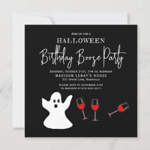 Volwassenen Halloween Booze Birthday Party Kaart