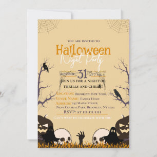 Volwassenen Halloween-feest een niet-zo-eng uitnod Kaart