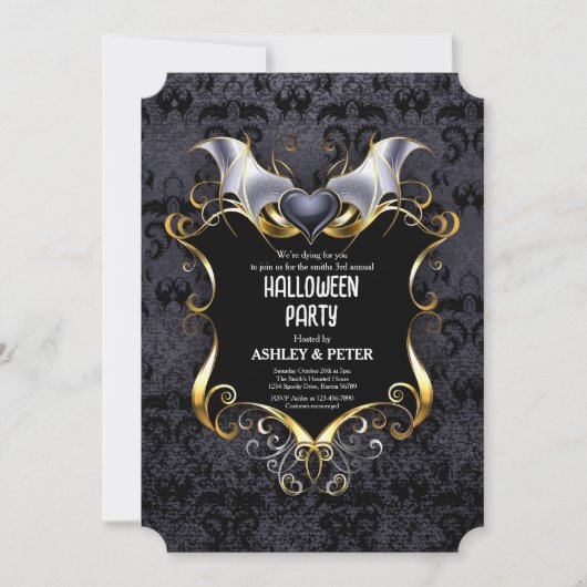 Volwassenen Halloween Feest Vintage Gotische Vampi Kaart (Voorkant)