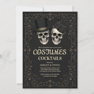 Volwassenen Halloween-feest Zwarte Gotische Schede Kaart