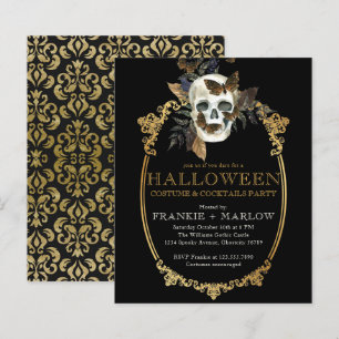 Volwassenen Halloween Gothic Skull  Uitnodiging