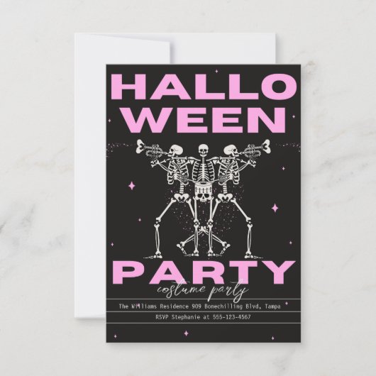 Volwassenen Halloween Party  Gothic Skull Kaart (Voorkant)