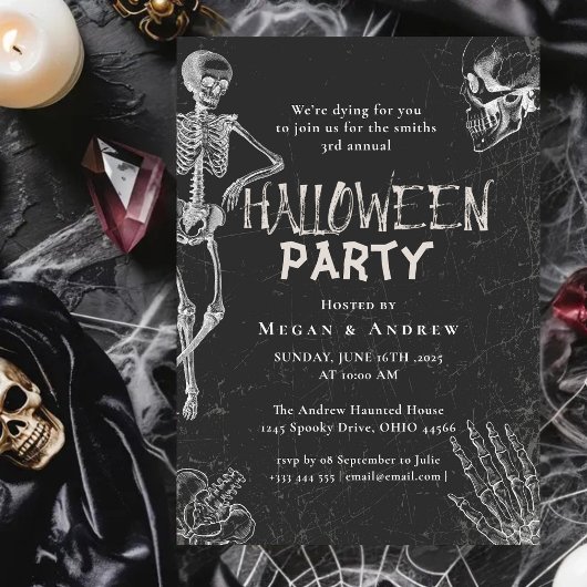 Volwassenen Halloween Party  Gothic Skull Kaart