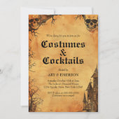 Volwassenen Halloween Party  Gothic Skull Kaart (Voorkant)