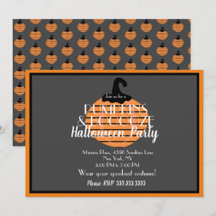 Volwassenen Halloween Pompoen Oranje Grijs Feest Kaart