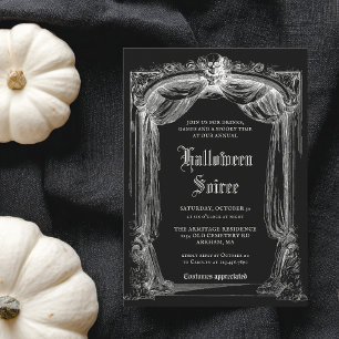 Volwassenen Halloween Soiree Zwart Vintage Gotisch Kaart