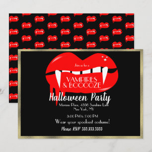 Volwassenen Halloween Vampier Feest Rood Zwart en  Kaart