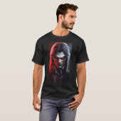 Volwassenen Halloween vampier ondode humanoïde eng T-shirt (Voorkant volledig)