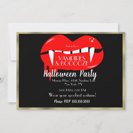 Volwassenen Halloween Vampire Party Red Black en G Kaart (Voorkant)