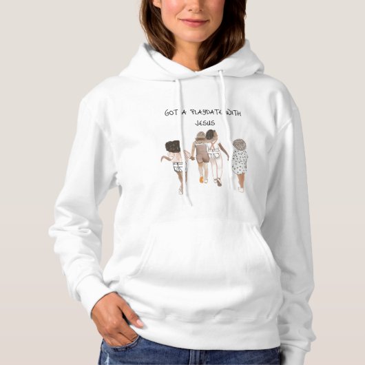 Volwassenen "HEBBEN EEN PLAYDATE MET JESUS" HOODIE (Voorkant)