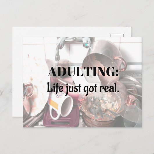 VOLWASSENEN: Het leven heeft gewoon ECHTE briefkaa Briefkaart (Voorkant / Achterkant)