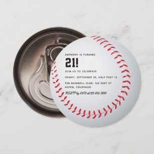 Volwassenen honkbal verjaardagsfeest met thema kaart