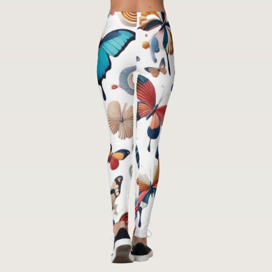 Volwassenen Legging Design – Kleurrijke Vlinders (Achterkant)
