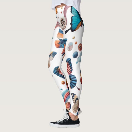 Volwassenen Legging Design – Kleurrijke Vlinders (Links)