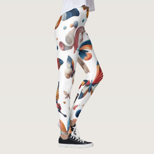 Volwassenen Legging Design – Kleurrijke Vlinders (Rechts)
