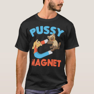 Volwassenen Mannen Vrouwen Kat Magnet T-shirt