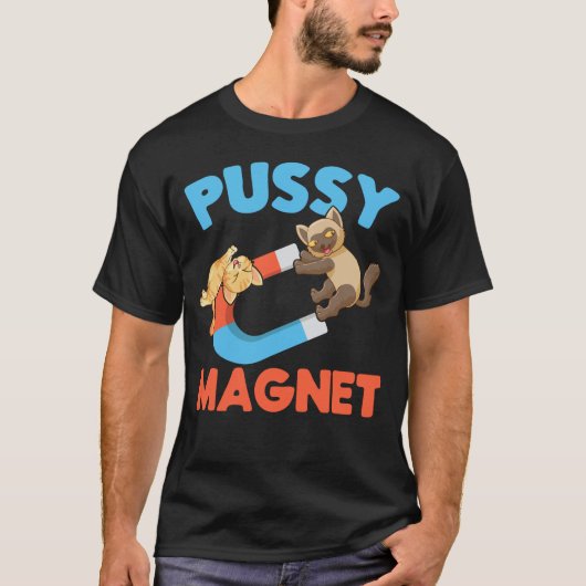 Volwassenen Mannen Vrouwen Kat Magnet T-shirt (Voorkant)
