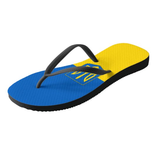 Volwassenen met vlag van Oekraïense Teenslippers (Schuin)