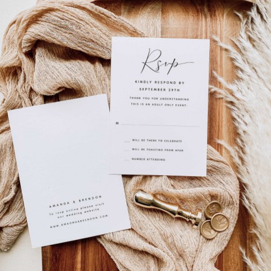 Volwassenen Moderne Kalligrafie Trouw RSVP Kaart