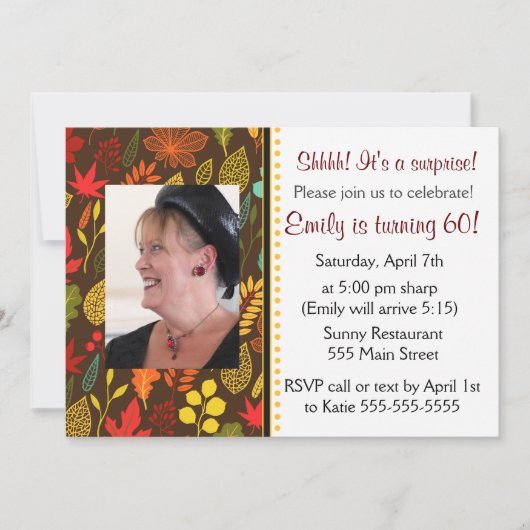 Volwassenen op verjaardag Fotouitnodiging Alle bla Kaart (Voorkant)