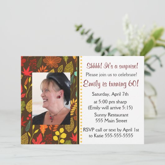 Volwassenen op verjaardag Fotouitnodiging Alle bla Kaart (Staand voorkant)