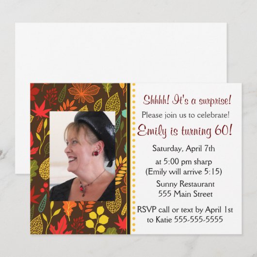 Volwassenen op verjaardag Fotouitnodiging Alle bla Kaart (Voorkant / Achterkant)