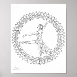 Volwassenen Poster Ballerina Mandala Dancer