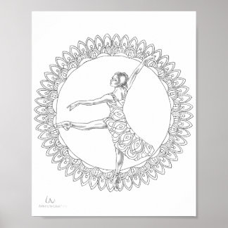 Volwassenen Poster Ballerina Mandala Dancer
