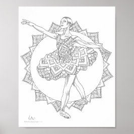 Volwassenen Poster Ballerina Mandala Dancer