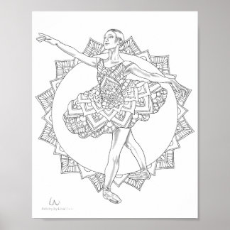 Volwassenen Poster Ballerina Mandala Dancer