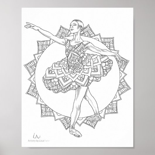 Volwassenen Poster Ballerina Mandala Dancer (Voorkant)