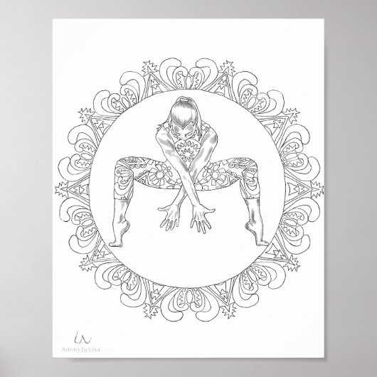 Volwassenen Poster Mandala Danser Dancer (Voorkant)