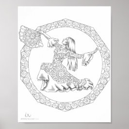 Volwassenen Poster Mandala Flamenco Dancer