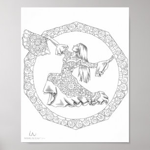 Volwassenen Poster Mandala Flamenco Dancer
