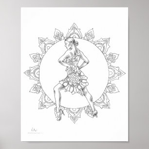 Volwassenen Poster Salsa Mandala Dancer