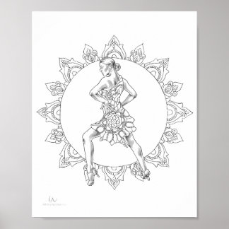 Volwassenen Poster Salsa Mandala Dancer