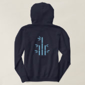 Volwassenen Pullover Hoodie (Marineblauw) (Design achterkant)