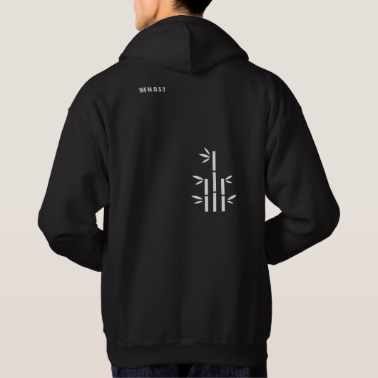 Volwassenen Pullover Hoodie (Zwart) (Achterkant)