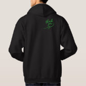 Volwassenen Pullover Hoodie (Zwart Levendig) (Achterkant)