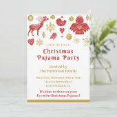 Volwassenen pyjamaparty uitnodigingen Nordic (Staand voorkant)