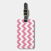 Volwassenen, Roze Chevron, Bagagelabel met leder (Voorkant verticaal)