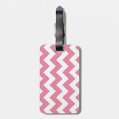 Volwassenen, Roze Chevron, Bagagelabel met leder (Achterkant verticaal)