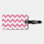 Volwassenen, Roze Chevron, Bagagelabel met leder (Achterkant horizontaal)