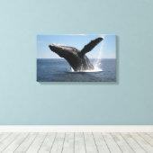 Volwassenen van de walvis canvas afdruk (Insitu (Houten vloer))