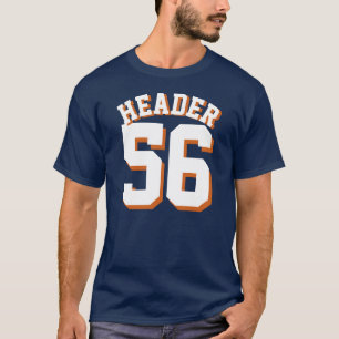 Volwassenen van marineblauw en wit   Sport Jersey  T-shirt