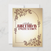 Volwassenen Verjaardag uitnodiging gouden kastanje (Achterkant)