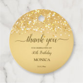 Volwassenen verjaardagsfeest elegant gold minimali bedankjes labels (Voorkant)